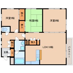 菜畑駅 徒歩6分 3階の物件間取画像